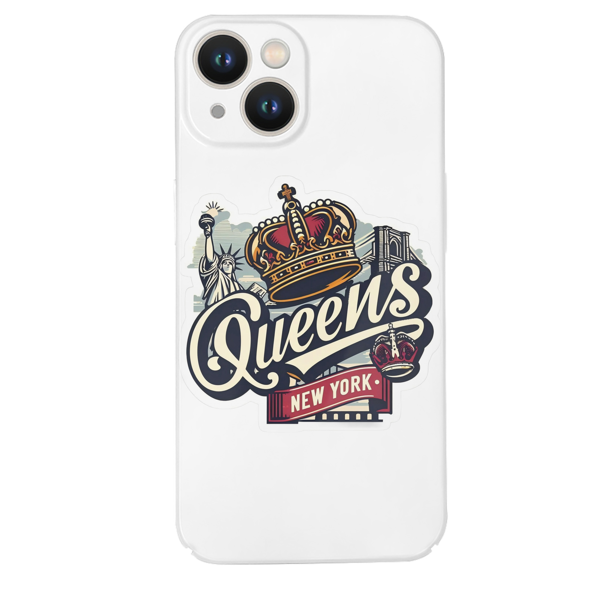 New York Yankees New York Queens IPhone 14 Series Full-Cover Hard Case – Shockproof With Raised Camera Protection – Precise Cutouts, Wireless Charging Compatible – Durable, Anti-Yellowing, Easy To Clean